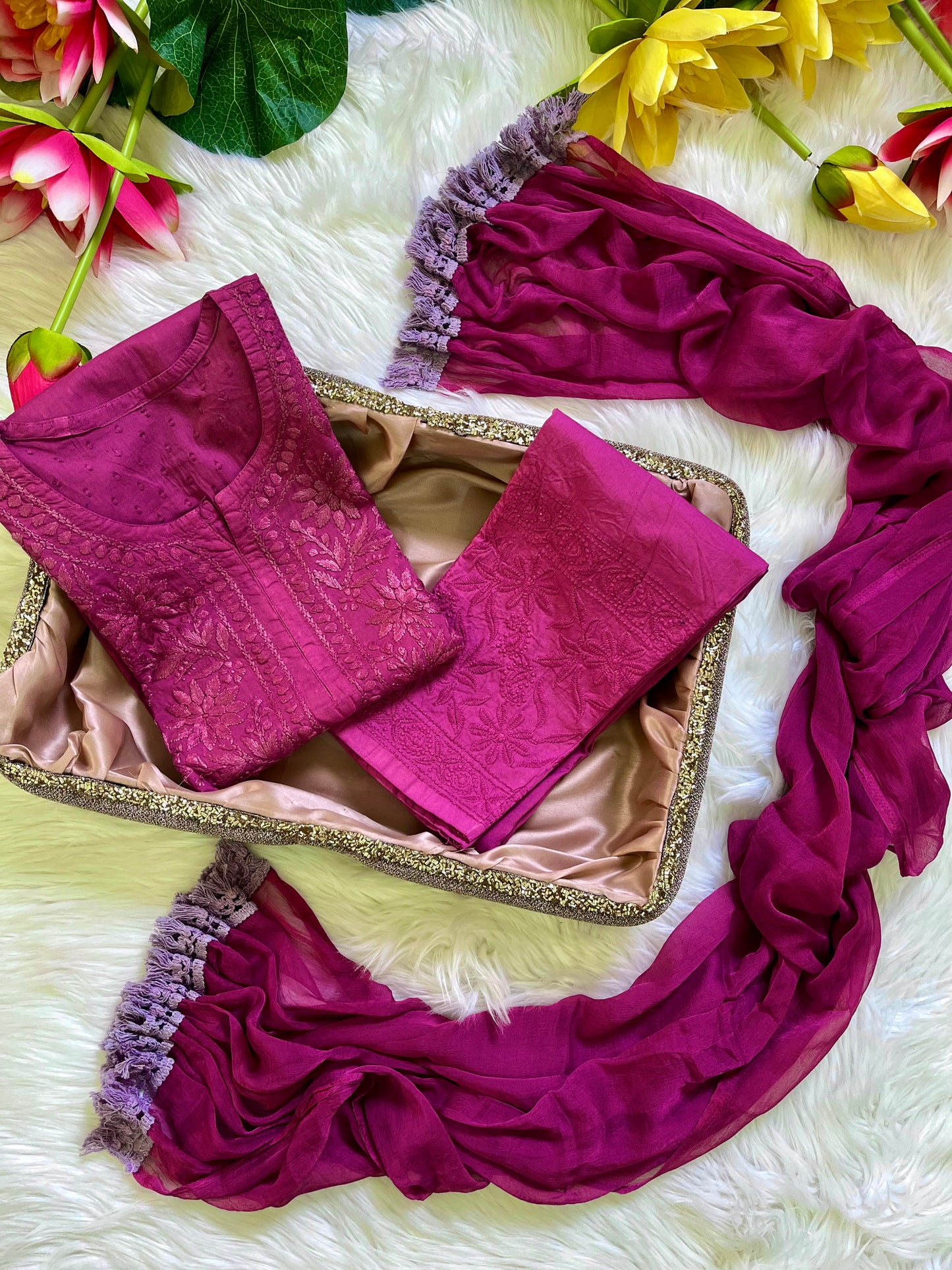 Dobby Cord Dupatta Sets