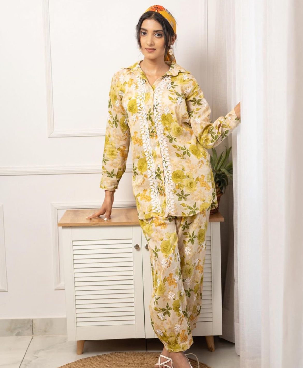 Beautiful mul Printed cord shirt & Pant set