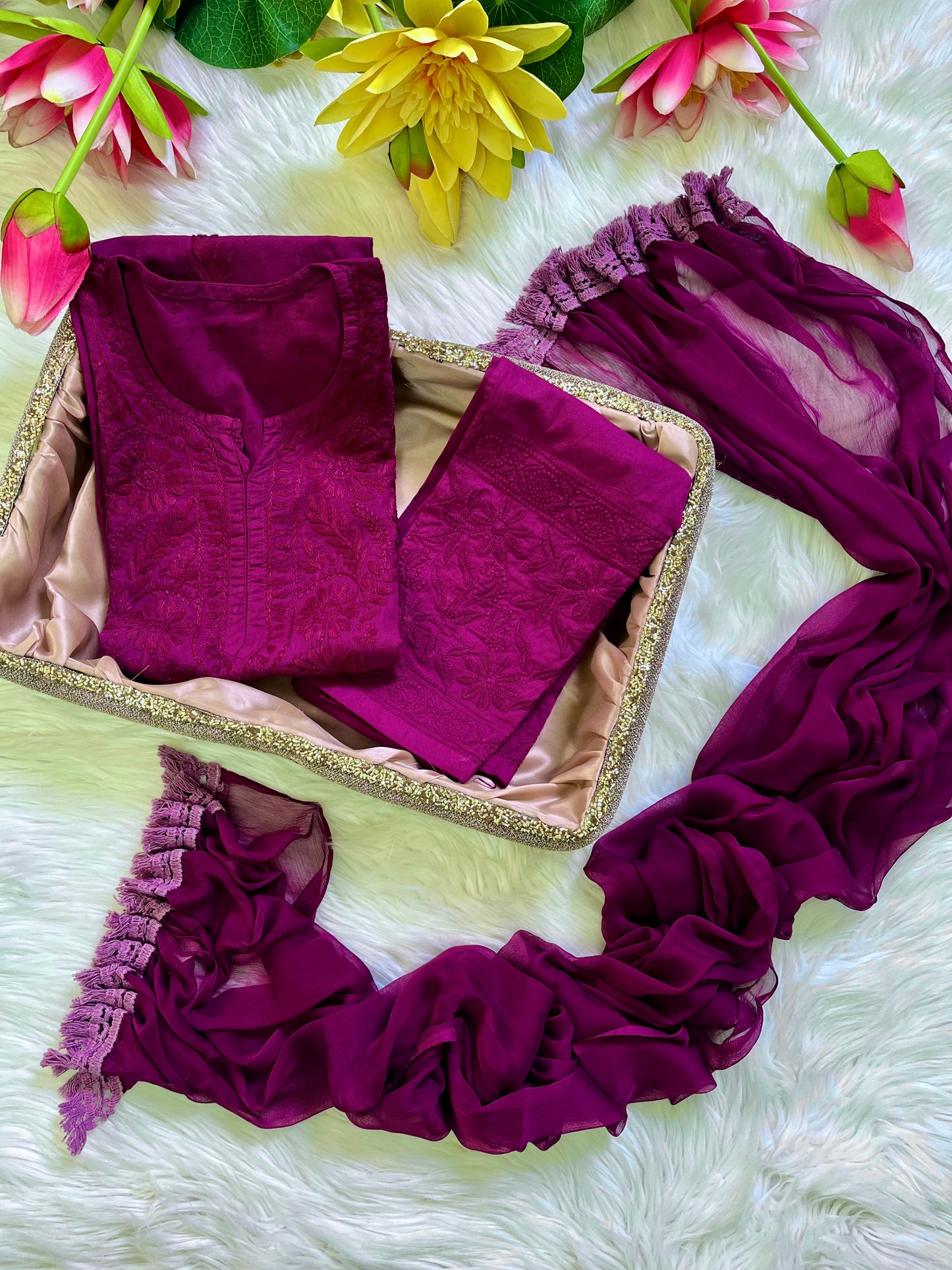 Dobby Cord Dupatta Sets