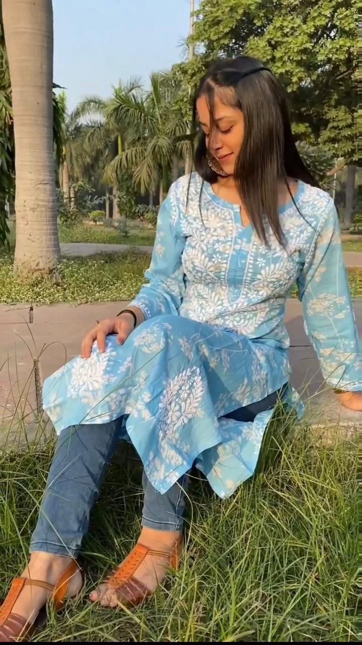 Nazakat Mul Mul Long Printed Kurti Set